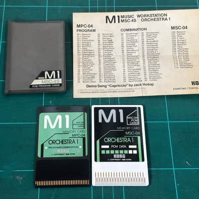 KORG M1 PCM PROGRAM CARDS ORCHESTRA 1 MSC-4S MSC-04/MPC-04 w/ case, paper