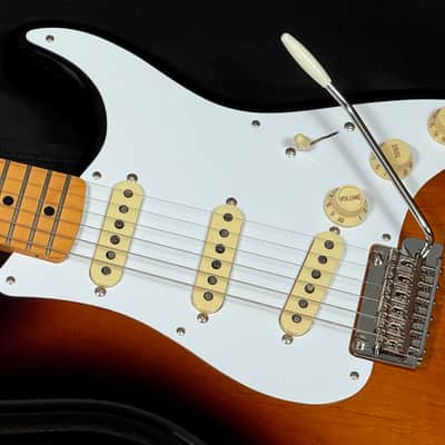 Fender Vintera '50s Stratocaster Modified with Maple Fretboard 2021 Model with 75th stamp in 2-Color Sunburst image 2