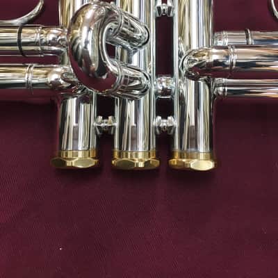 Musikwerks Pro Trumpet-Solid Silver Leadpipe-Silver Plated-One Piece Bell-NICE! image 6