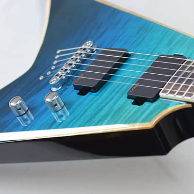 ESP USA V-II NT FM EMG Aqua Marine Fade image 12