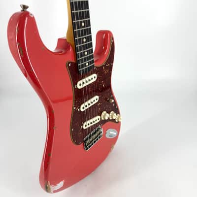 2017 Fender Custom Shop '63 Stratocaster Relic - Faded Fiesta Red image 5