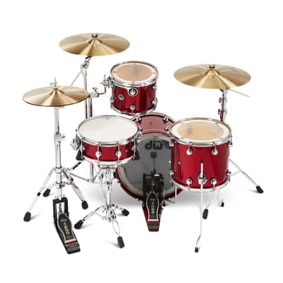 FREE TOM REBATE! - DW DWe 4pc Complete Electronic/Acoustic Drum Set w/Roland Cymbals & V71 Black Cherry Metallic image 5