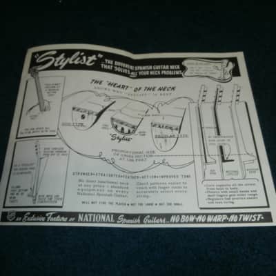 Vintage Late 1940's National "Announcing Stylist Spanish Guitar Neck" Booklet! image 2