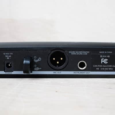 Shure BLX4R-H8 Single Channel Wireless Receiver - Band H8 (518-542 MHz) w/ Power Supply image 4