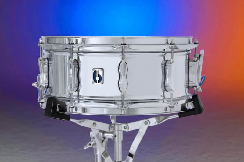 British Drum Co. BB-14-60-SN Bluebird Series Chrome Over Brass Snare. 6" x 14" image 1