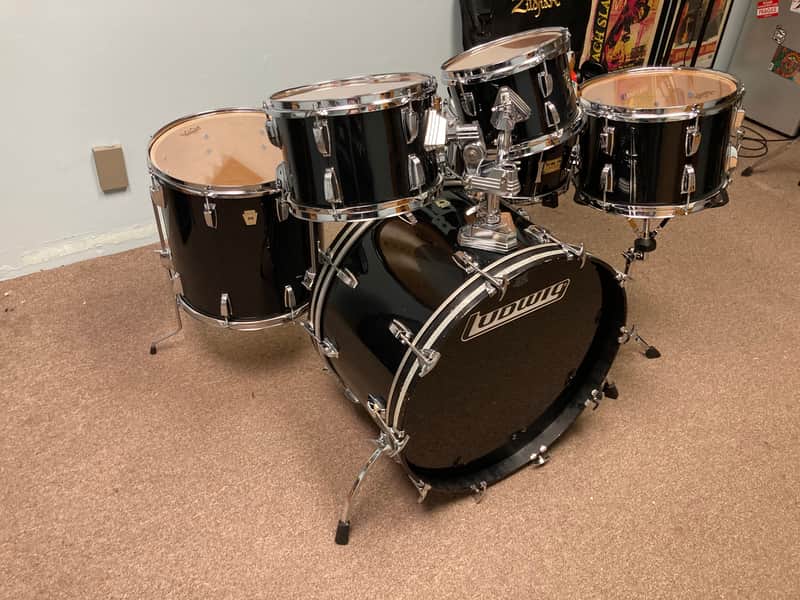 Ludwig Classic Maple 6 Ply 1980s Black Cortex image 1