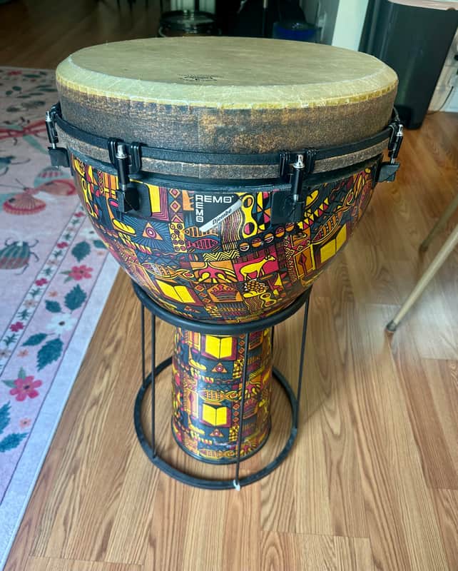 Remo Vintage RARE MASSIVE 27"x16" Leon Mobley Djembe in DISCONTINUED FINISH image 1