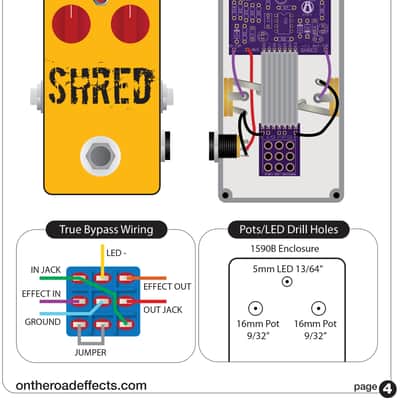 SHRED PCB - Build your own 250 style overdrive/distortion pedal! image 2
