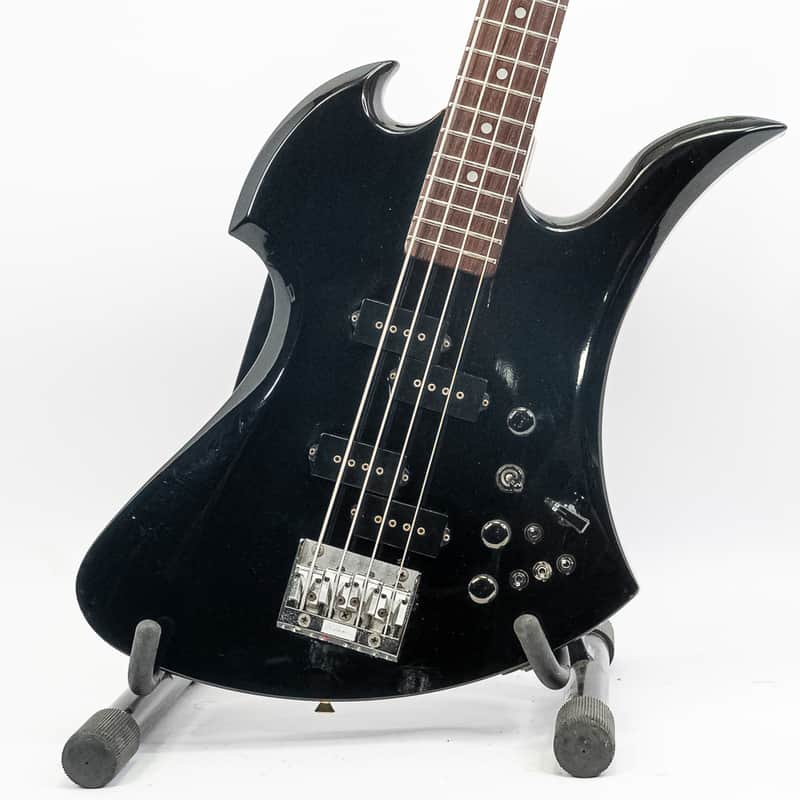 1990s BC Rich Mockingbird Bass – Active Electronics – Black image 1