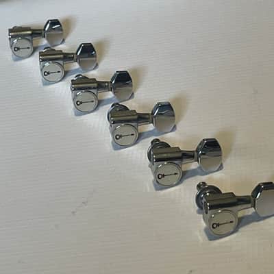 MIM Charvel Pro Mod 2H Chrome Tuners Tuning Pegs 6 In Line Dual Pin image 2
