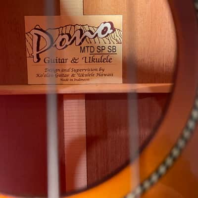 Pono MTD-SP-SB Solid Spruce / Mahogany Tenor Ukulele – Gloss Sunburst (2018) image 2