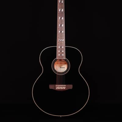 Ibanez AJ7012M1E Artwood Jumbo 12-String A/E Acoustic Guitar, Black image 5