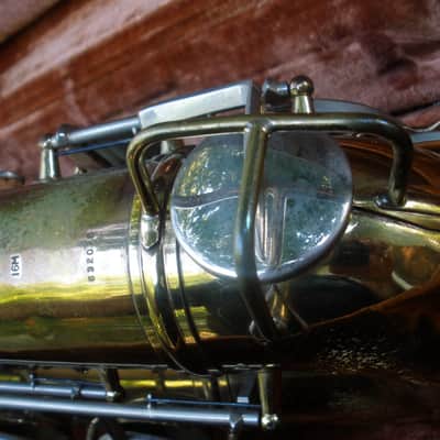 1957 Conn Director Tenor Saxophone shooting stars  Brass-Lacquered image 10
