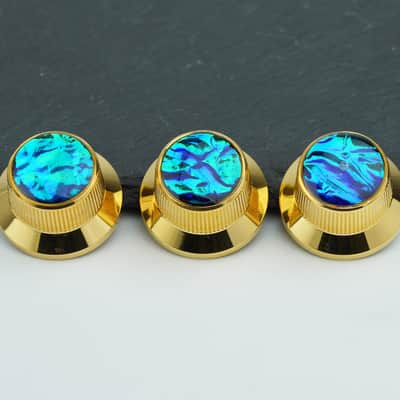 Top Hat Potentiometer Control Knobs with 6.3mm Dia. Shaft Pots - 3PCS CNC Aluminium alloy Bell Speed Tone Volume Switch Knob Replacement for Electric Guitar or Precision Bass, Gold image 3