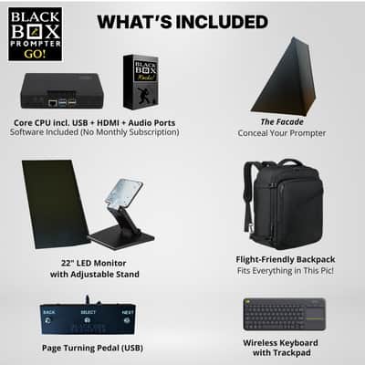 BLACK BOX Prompter GO! Confidence Monitor Bundle image 2