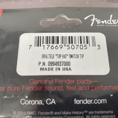 Real Life Relics Fender® Aged Black Top Hat Telecaster® Switch Tips 0994937000    [DC9] image 2