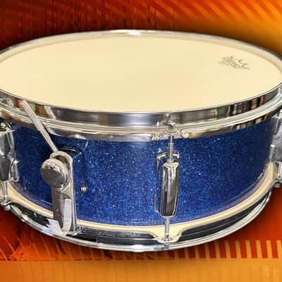 Majestic Drums 5x14" 6-Lug 'Stencil' Snare Drum (1960s) in Blue Sparkle image 4