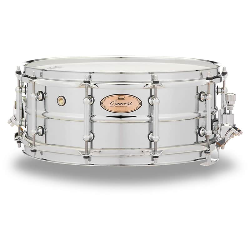 Pearl CRS1455 Concert 14x5.5" Beaded Steel Snare Drum with SR400 Strainer image 1