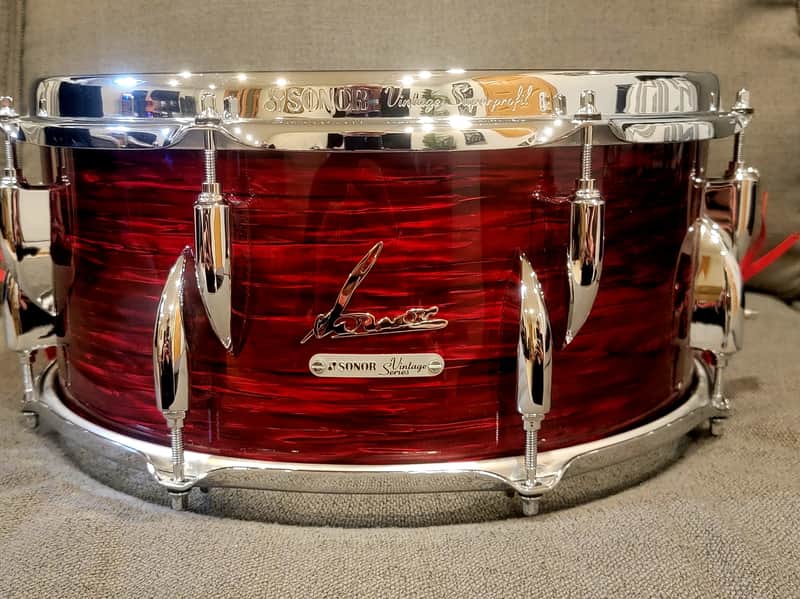 Sonor Vintage Series Snare Drum 14x6.5 - Vintage Red Oyster image 1