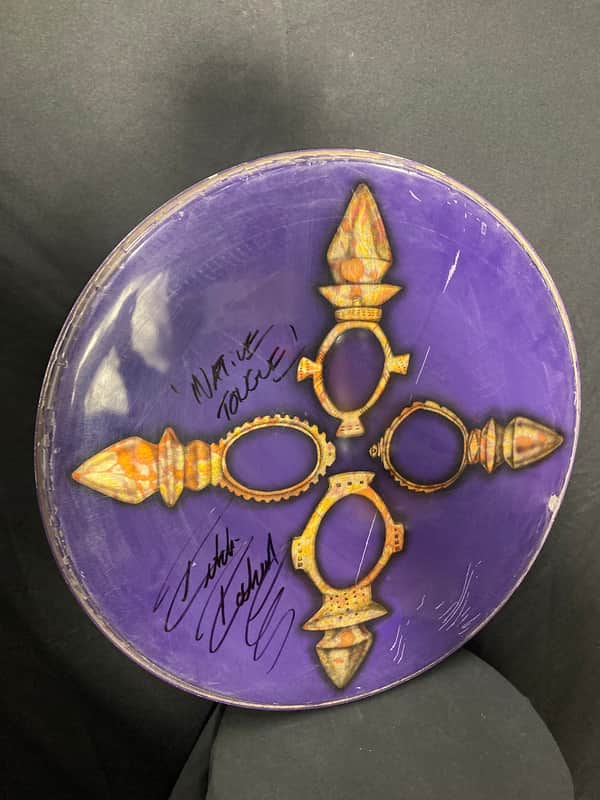 Rikki Rockett’s, Native Tongue Tour 1993-1994 Logo Bass Drum Head. SIGNED!! image 1