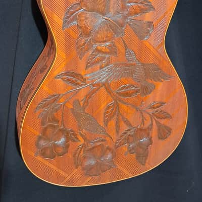 Blueberry NEW IN STOCK Handmade Acoustic Guitar Parlor Birds Motif image 5