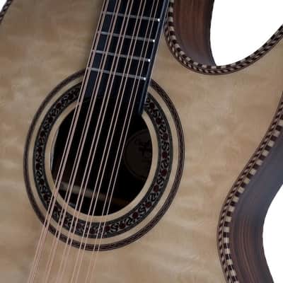 Oscar Schmidt OH32SEQN | Acoustic / Electric Bajo Quinto w/ Gig Bag, Quilt Natural. New with Full Warranty! image 1