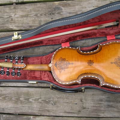 Hardanger Fiddle violin, Hardingfele + Albert Nurnberger Bow  1918 amber image 8