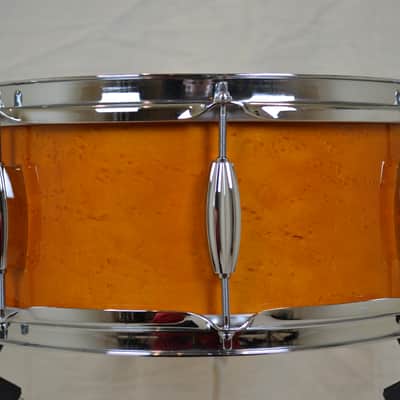 Montineri 14x6" Maple Snare Drum - Birdseye Maple Amber Lacquer image 4