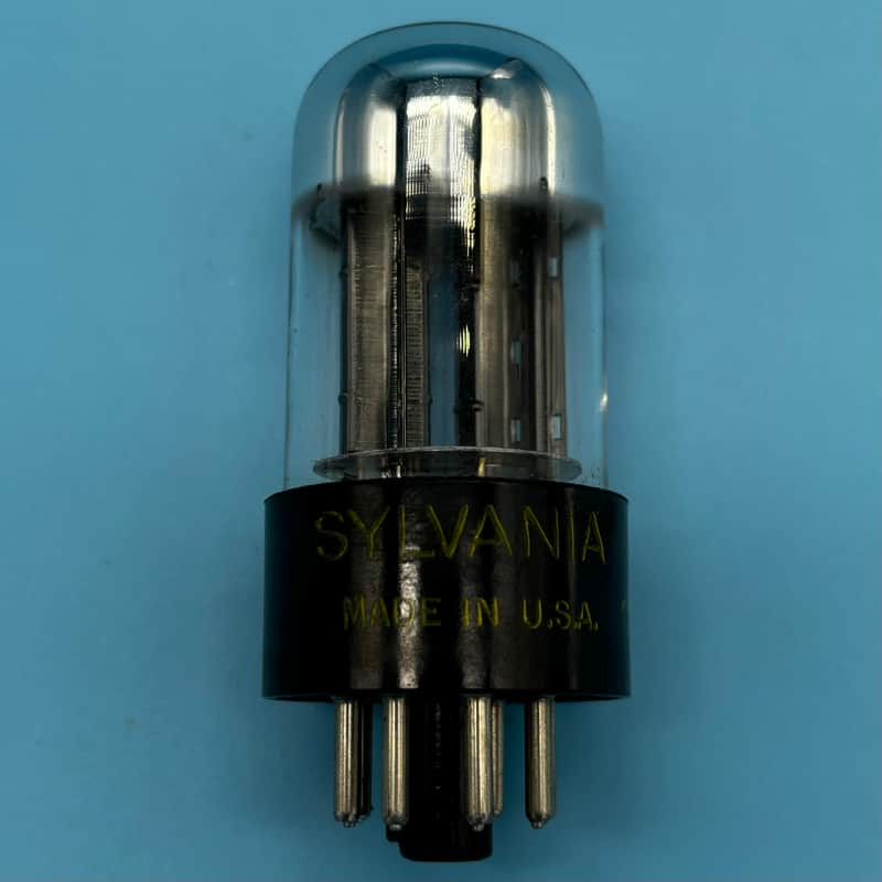 1950s Sylvania 6SN7GTB Vintage Chrome Top Black Plate Preamp Tube! T296 image 1