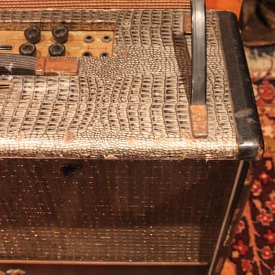 Vintage 1963 Selmer Zodiac Twin Thirty Truvoice Croc Skin Amplifier w/ Pedal image 5