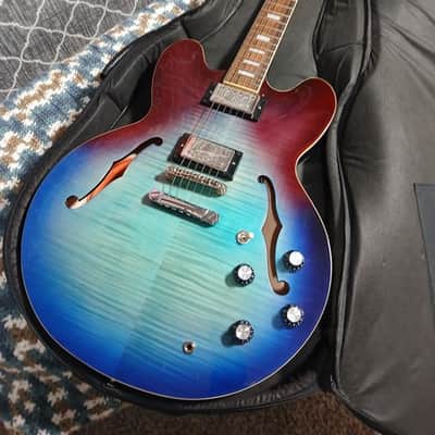Epiphone ES-335 Figured Block IBG Flametop - Blueberry Burst, Duncan, Faber image 4