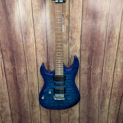 Ibanez GRX70QALTBB Left-Handed Electric Guitar – Transparent Blue Burst image 1