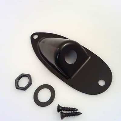 True Custom Shop® Black Input/output Boat Cup Jack Plate for Fender Strat image 3