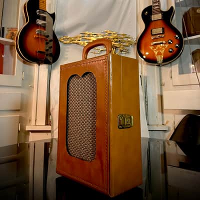 Rotary Connection  Mini portable 1x8 guitar speaker cab! Built inside carry case. Vintage 8 ohm speaker. Switchcraft jack.  Vintage danelectro inspired.   2026 - Tan image 7