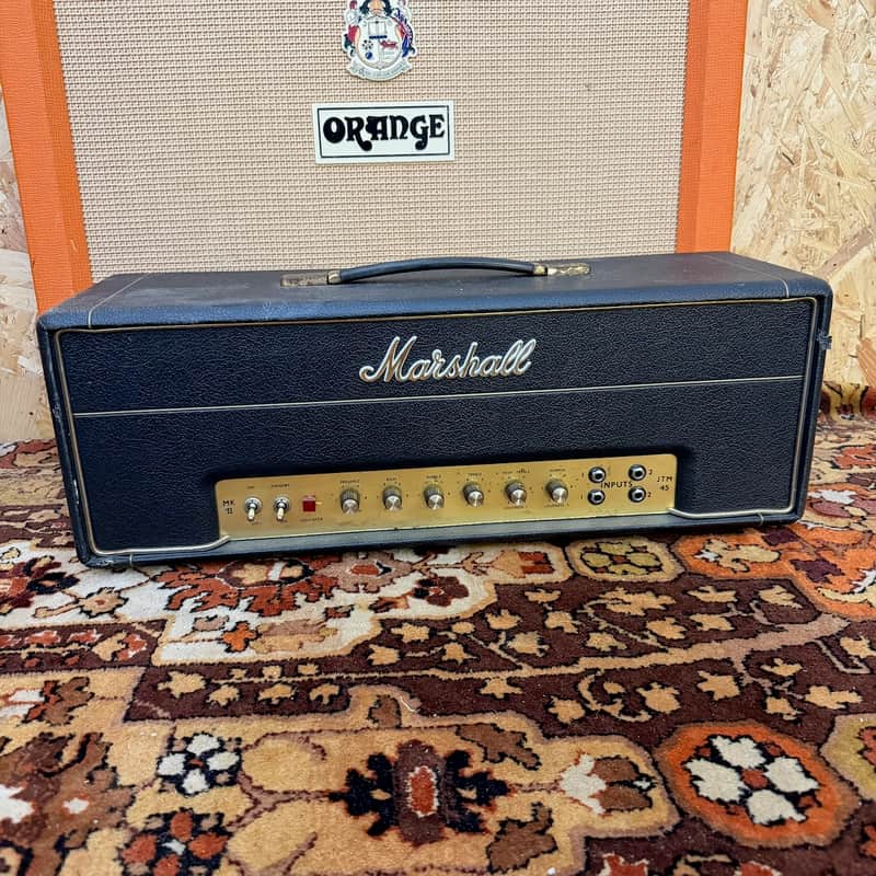 Vintage 1966 Marshall JTM45 MKII Plexi Gold White Guitar Amplifier Head *1960s*