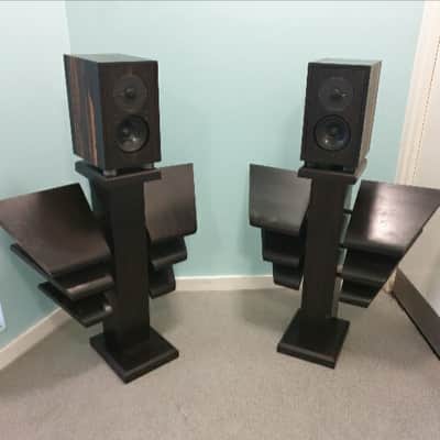 Shun Mook BBC LS3/5a Speakers 1980s - Real Ebony wood image 2
