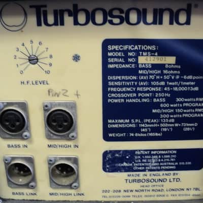 Vintage TurboSound TMS-4 3-Way Bi-Amped Line Array PA LoudSpeakers (Pair) image 5