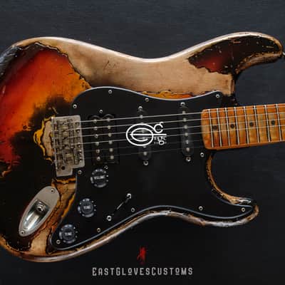 Fender Stratocaster Sunburst HSS Heavy Aged Relic by East Gloves Customs image 10