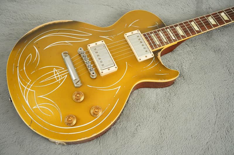 2014 Gibson Billy Gibbons Pinstripe Les Paul Goldtop, Aged / Signed image 1