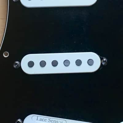 1990s Vintage Fender 1970s Reissue Relic 3Ply Black Strat Loaded Pickguard Lace Sensor image 2