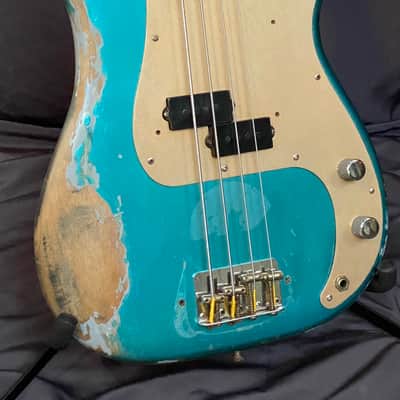 1958 Fender Precision Bass, old blue refin image 2