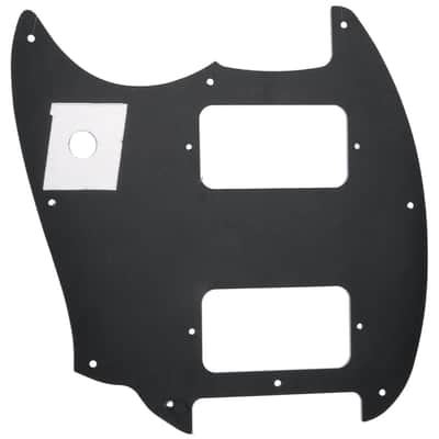 9 Holes Round Corner HH Guitar Pickguard 2 Humbuckers for Squier Bullet Series Mustang Electric Guitar, 3Ply Black image 3