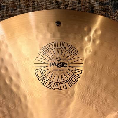 RARE Vintage Paiste SOUND CREATION 20” MELLOW Ride Sizzle 2462 g CLEAN Almost Flat image 4
