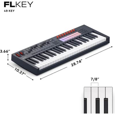 Novation FLkey 2 49 — 49-Key MIDI Controller Keyboard for FL Studio. Make Beats with Semi-Weighted Keys, USB, Pitch & Mod Wheels, 16 Drum Pads, and Arpeggiator — Inc. 6 Months of FL Studio image 3