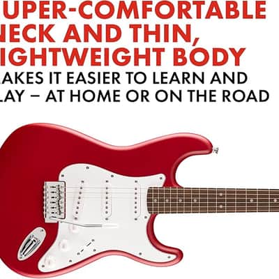 Squier Debut Series Stratocaster Electric Guitar, Beginner Guitar, with 2-Year Warranty, Includes Free Lessons, Dakota Red with Matte Finish image 3