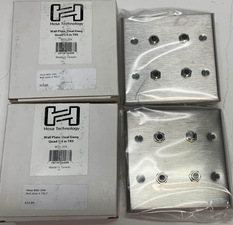 Hosa Wall plate, dual gang, quad 1/4 inch TRS females image 1