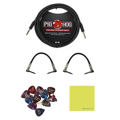 Boss SD-1W SUPER OverDrive Pedal Bundle w/ 2-Pack Strukture S6P48 Woven Right Angle Patch Cable, Pig Hog PCH10BK "Black Woven" Instrument Cable, 12-Pack Guitar Pick and Liquid Audio Polishing Cloth image 2