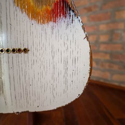 Paoletti Nancy Loft SH “Relic White Over Sunburst” Handcrafted Italian Reclaimed Chestnut Roasted Maple image 19