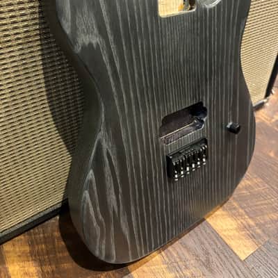 Partially Loaded Telecaster Body - Satin Black with White Dog Hair - Ash image 5