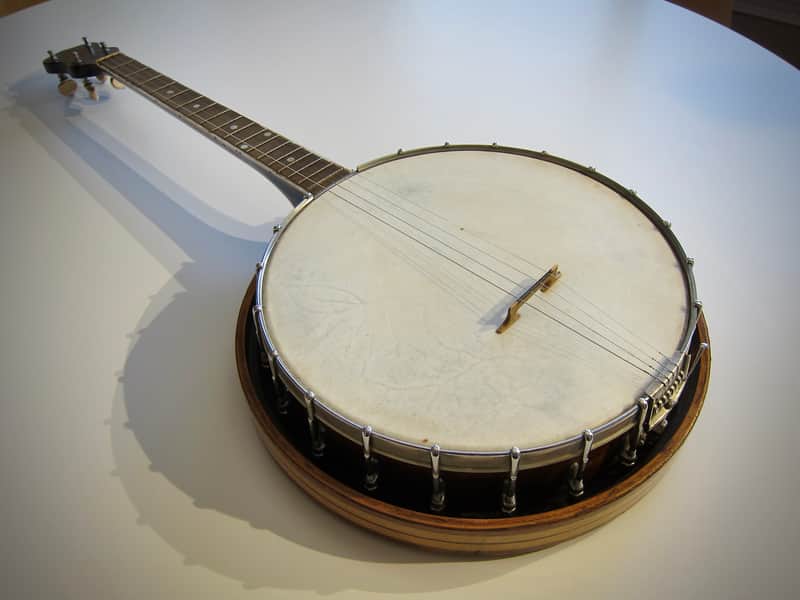 Gibson Tenor Banjo Model TB-1 Four String with Resonator Circa-1925-Dark Sunburst image 1
